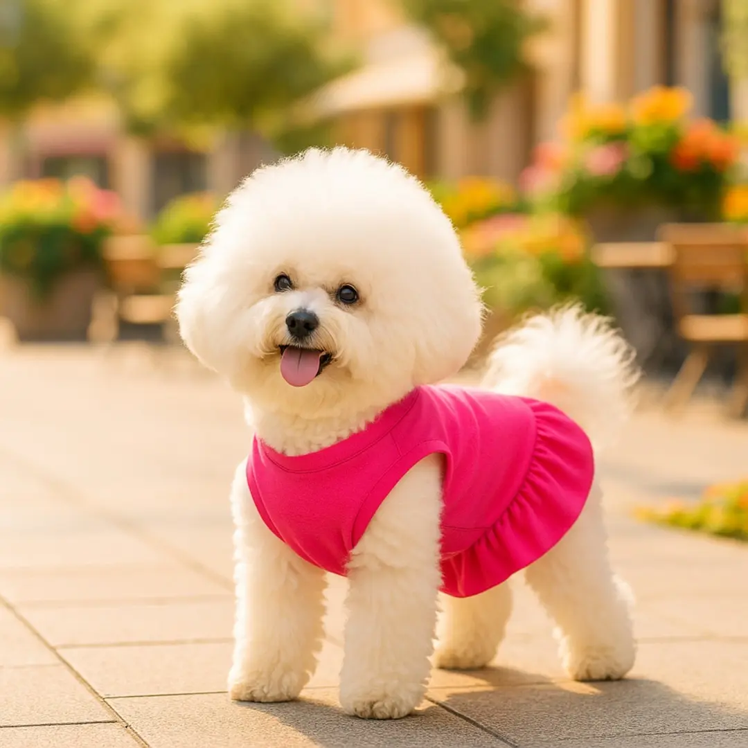 Breathable Sleeveless Solid Color Fashion Pet Poodle Dog Dress, Puppy Clothes, Comfortable Summer Outdoor for Small Dogs, Stylish and Cute Design, Clothing