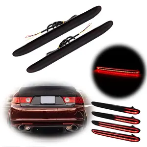 2PCS Smoke Lens Rear Bumper Reflector LED Tail Brake Signal Light For Honda CR-V 2005 2006 Replace OEM 33555-SEA-013, 33505-SEA-013