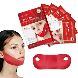 Camellia Collagen V-Line Jaw Lifting & Firming Mask - 5 packs. 15-minute lift and firming. Reduces double chin. Improves skin sagging and fine lines. Contains natural extracts such as camellia and cactus. For daily skincare.
