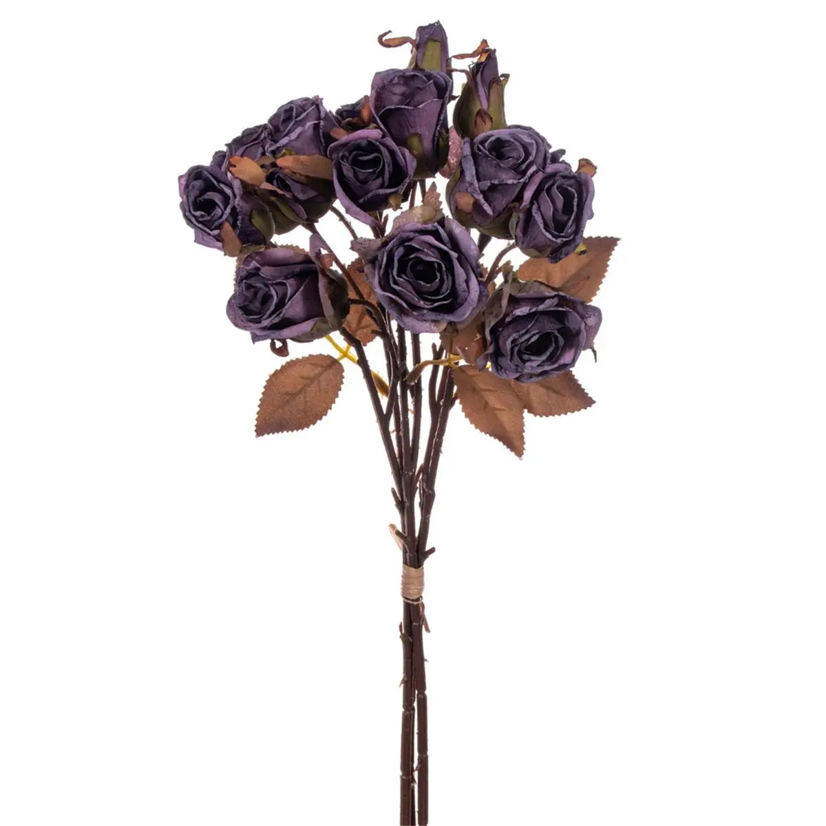 212 MAIN 16.5 in. Plastic Synthetic Rose Bundle Spray, Purple Decorative Bouquet, Home & Wedding Decor, Gifts, Bouquet Christmas Decor