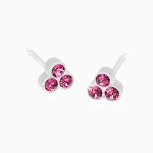 Blomdahl | Nickel Free | Medical Plastic 6mm Clover Crystal Stud Earrings | Best Choice For Sensitive Ears