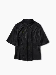 Chinese-Inspired Silk Blouse with Floral Jacquard & Tassel Closures - Elegant Vintage Top for Women's Business Casual & Cultural Events