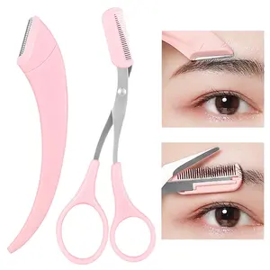 Portable Eyebrow Trimmer Set, Stainless Steel Eyebrow Scissors with Comb, Precision Eyebrow Tools, Makeup Tools for Women, Eyebrow Kit, Eyebrow Styling Kit