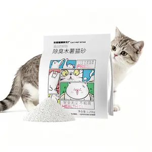 Pet Star Quick Absorbent Odor Control Clumping Cassava Cat Litter, 1.25kg Bag, Effective Moisture Management, Fresh Scented