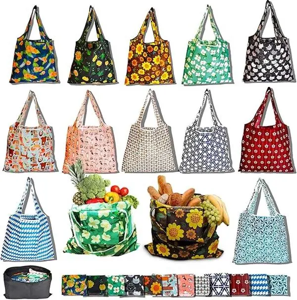 12 Pack Reusable Grocery Bag, Foldable Shopping Bag, Large Capacity Gift Tote Bag, Storage Bag for Groceries