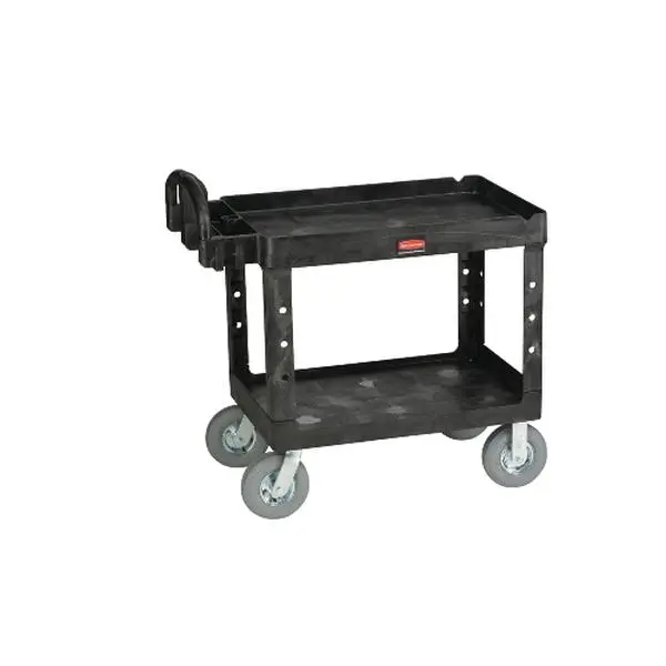 Rubbermaid Commercial Products RCP 4500-88 BEI 2-Layer Utility Cart, 39.25x33.25 Dimensions, 500-Lb Capacity for Heavy Loads & Transporting Materials, Beige