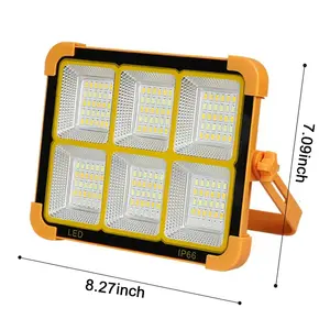 Solar Emergency Light Super Bright Waterproof Outdoor Led Engineering Power Outage Outdoor Portable Camping Rechargeable Floodlight Spotlight