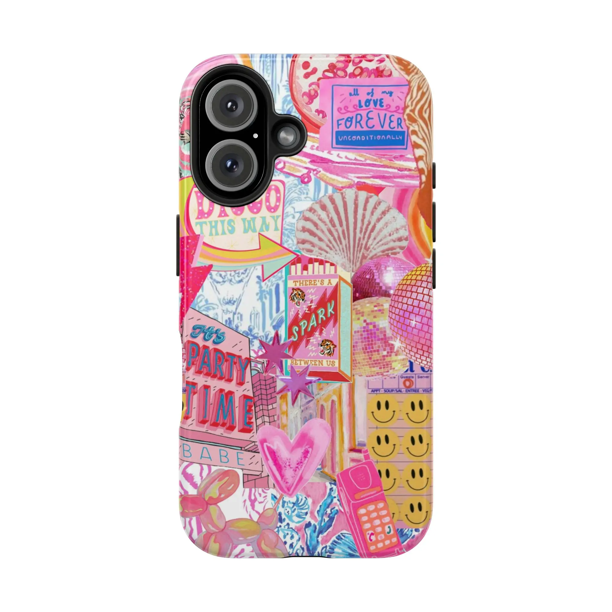 Magsafe iPhone Case GlitterCutie Pink Preppy Collage Phone Cases Love Forever Unconditionally Collage College Girls Blondes Have More Fun Magnetic Phone Case Phone Cover Hard Cases
