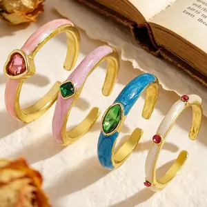 Viral Chic Instagram Trend Creamy Enamel CZ Index Finger Ring for Women, Niche Minimalist Designer Ring with Luxury Texture, Exquisite Versatile Finger Jewelry, Ideal for Daily Wear, Dating, Party & Holiday Gifts