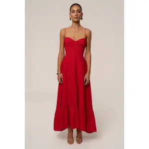 Red Romantic Flow Maxi Dress