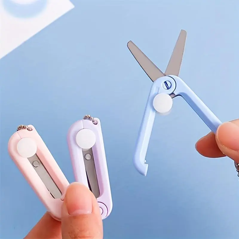 Stainless Steel Mini Scissors, 2 Counts Compact, Portable & Versatile Scissors for Travel, Home Office, Crafts and Paper Cutting, Office Cutting Supplies, Paper Cutters