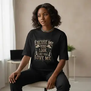 Raglan Sleeve T-shirt for Couples & Family - Cotton Fabric, Vintage Cowboy Hat & Horse Print, Casual Wear for Spring, Summer, Autumn - Unisex, Multiple Sizes, Perfect Birthday Gift oversized tshirt women