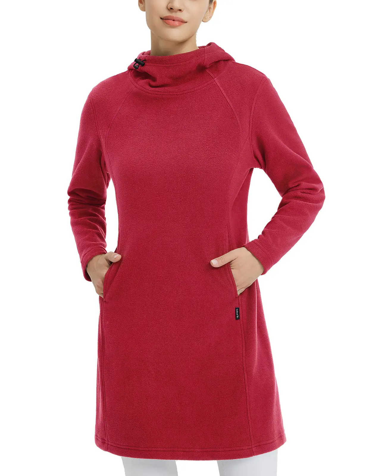 navy blue dress for baby girl Winter Hoodie Dress, Asymmetrical Hooded Dress with Thump Holes main image 0