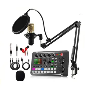 Live Sound Card, Live Sound Card & Microphone Set, Professional Live Streaming Sound Card & Microphone Kit, Audio & Video Accessories