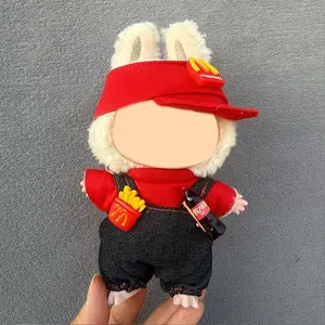 LaBUBU Clothes 15/17cm Dolls Outfit Christmas Theme Set Clothes 3-Piece Sets Compatible with Labubu Clothes Dolls Accessories. (Excluding shoes & doll)-BY