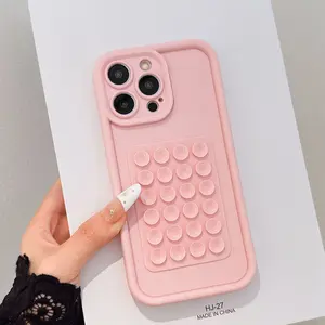 Simple Tpu Thickened Shockproof Phone Case Casing with Suction Cup for iPhone 17/17 Pro Max 16/16 Plus 15/14/13/12/11 XS XR X 7 8 Plus Pro Max