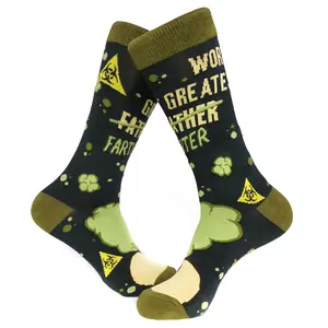 Worlds Greatest Farter Socks Funny Fathers Day Joke for Dad Sarcastic Novelty (Black) - Mens (7-12) Funny Graphic Socks Comfortable Fitted Spandex Cotton