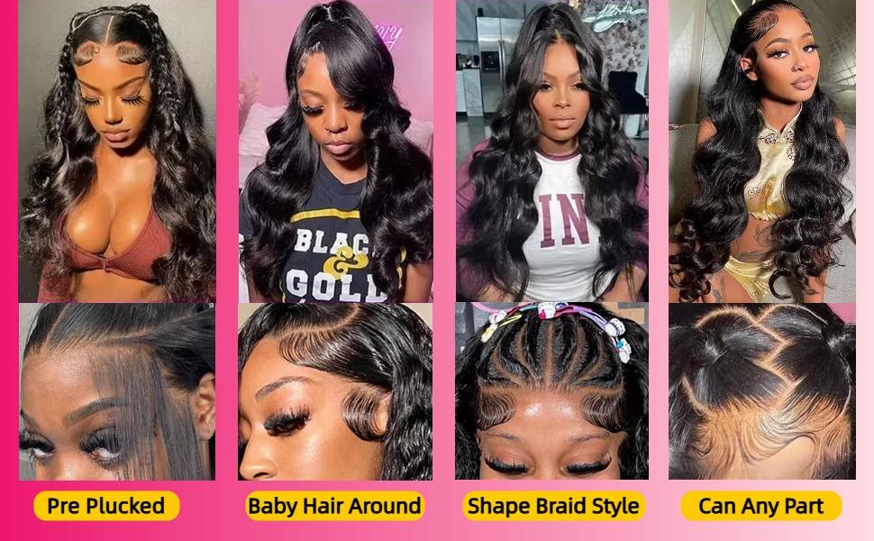 Mamushow 360 Lace Wigs Invisible Strap Drawstring Body Wave 250% Density Human Hair HD Transparent Lace Front Wavy wig Natural Color