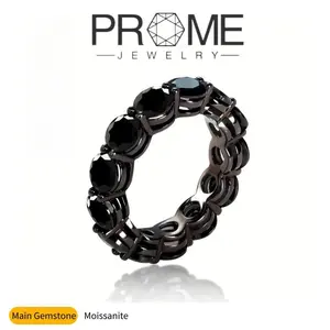 (SR037)Black Baguette Synthetic Moissanite Rings Fashionable and Unique, Cool and Alluring, Ideal Gift for Women’s Daily Wear