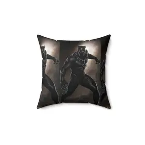 Black Panther Spun Polyester Square Pillow
