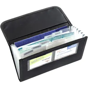 Glove Box Organizer -  and Registration Holder for  Documents and Paperwork - Expandable Front Seat Organizer with Card Pockets