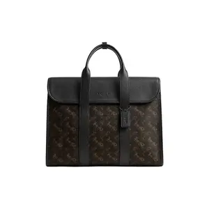 COACH Gotham 39 Men's Large Shoulder Bag with Classic Monogram and Polished Pebble Grain Leather