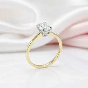 Oval Solitaire Diamond Option 10k Yellow Gold Engagement Ring