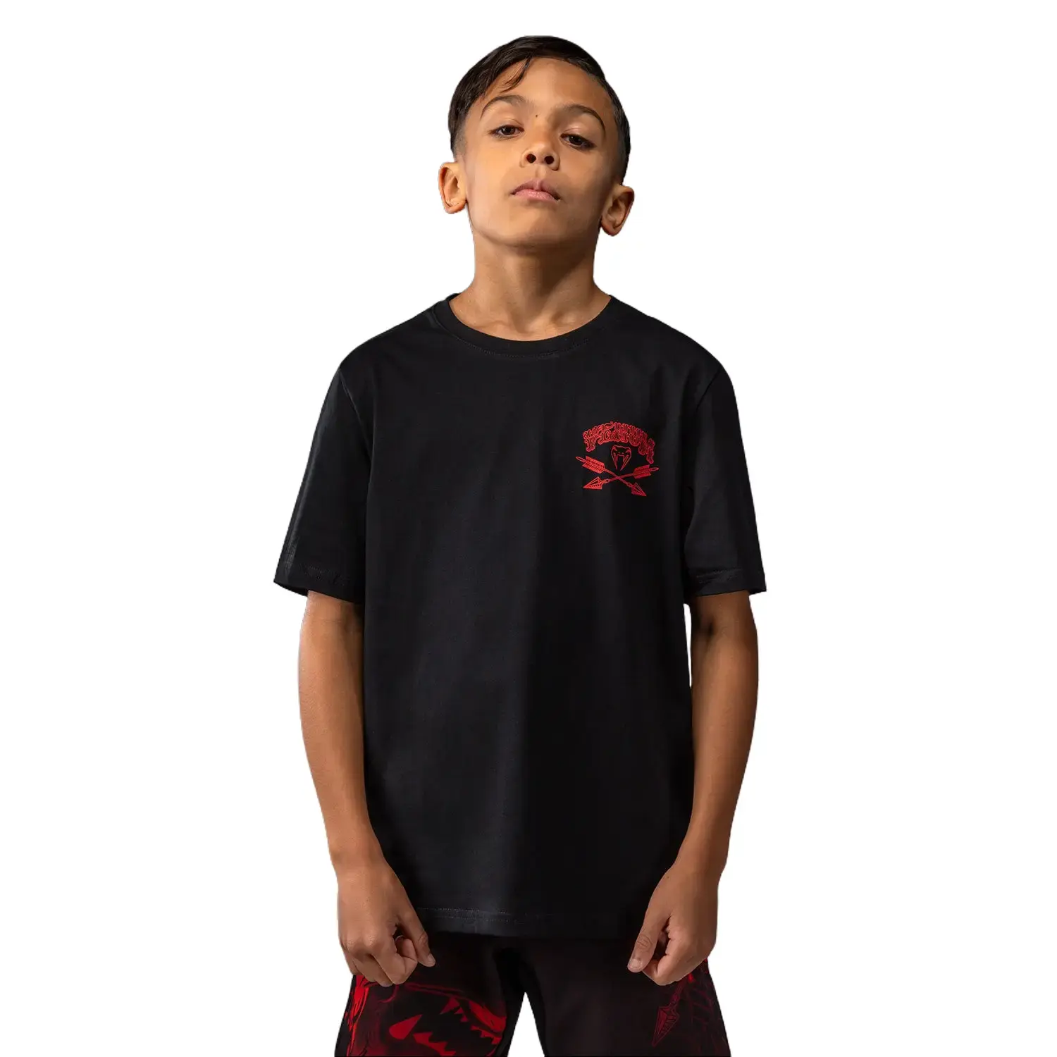Venum Youth Wolf Atak Graphic T-Shirt, Premium Cotton Blend Short Sleeve Crewneck Top for Training & Casual Sportswear, Train, Round Neck, Short Sleeve Tops, Crew Neck, Training Wear
