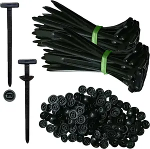 200PCS Nylon Universal Cable Tie Buckle Zip Ties Heavy Duty with Pin & Button Design for Car Daily Repair Engine Lower Guard Plates Fender Linings Trunkclips Windproof Anti-Corrosion - Outdoor