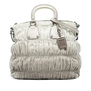 Pre-owned PRADA Leather Travel Bags Gaufre Convertible Tote Nappa Large by Rebag