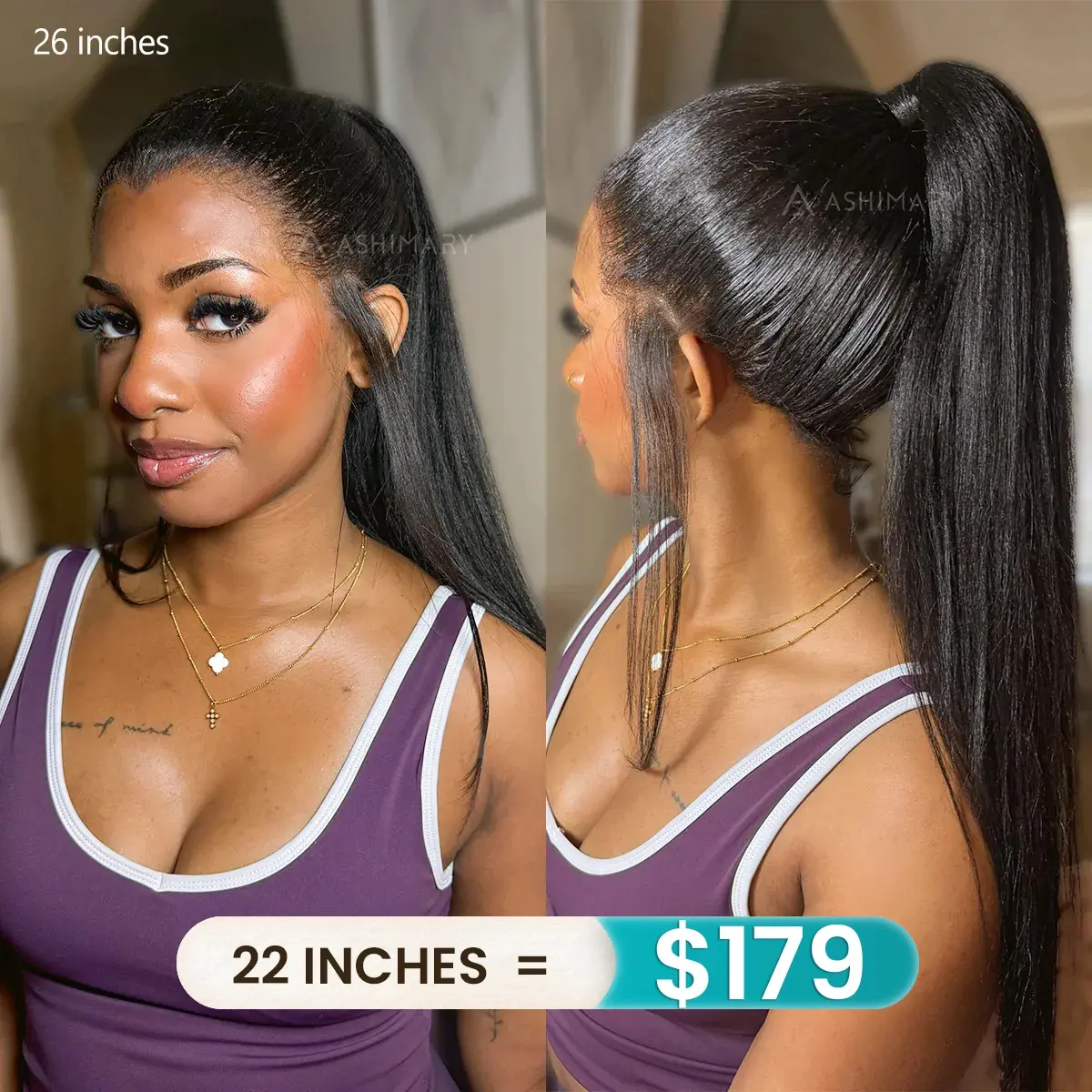 【Ashimary Live Exclusive:Pre-Styled Widows Peak Ponytail Wig 】Invisi Strap 360 Lace Wig Glueless Human Hair Wigs Ponytail Wig Out of Box #Summervibes