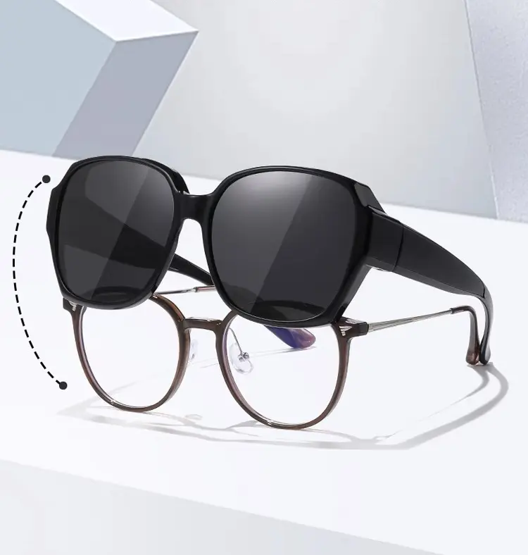 Sunglasses with anti-glare coating, UV protection, and shade for both men and women, suitable for fishing, with large frames.,gafas