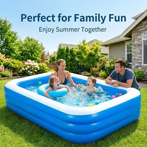 Inflatable Lounge Swimming Pool, Blow Up Family Kiddie Play Pool, Outdoor Indoor Water Ball Pool for All Ages Family Fun-2315 shaded camping chair