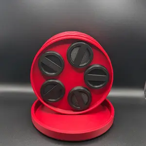 100oz case with Lid. Round Shape Organiser, Modern Stackable Plastic Storage Tray with Cover for Home Organization