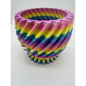 3D Printed Houseplant Pot | Pot for Plants | Cute Pot for Plants | Desk Plants | Pot for Office Plant | Houseplant Pot | Planter | Rainbow