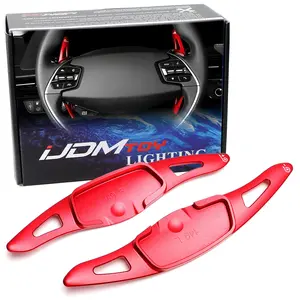 iJDMTOY Racing Sports Red Aluminum Larger Paddle Shifter Extension For KIA 2025-up EV3 EV4 EV5 EV6