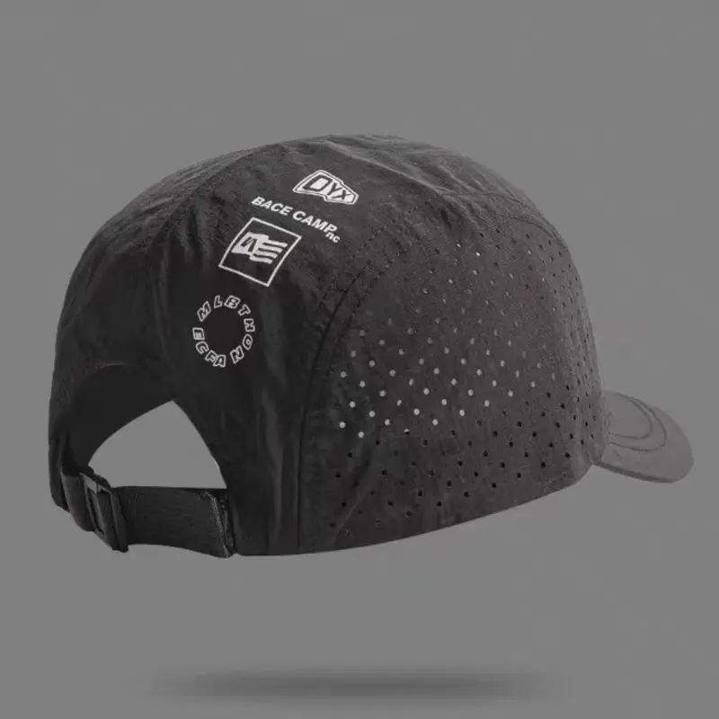 Trendy Letter Print Mesh Baseball Cap, Lightweight Breathable Quick-Dry Short Brim Cap, Streetwear Cap, Street Style Sun Hat for Men and Women