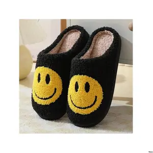 SMajongWomen sRetroCartoonFaceSlippersComfortableAndThickWithCuteSolesSoftAndPlushWithHealingPatternsOnOneFootComfortableAndWarmHomeSlippersSuitableForIndoorAndOutdoorUse