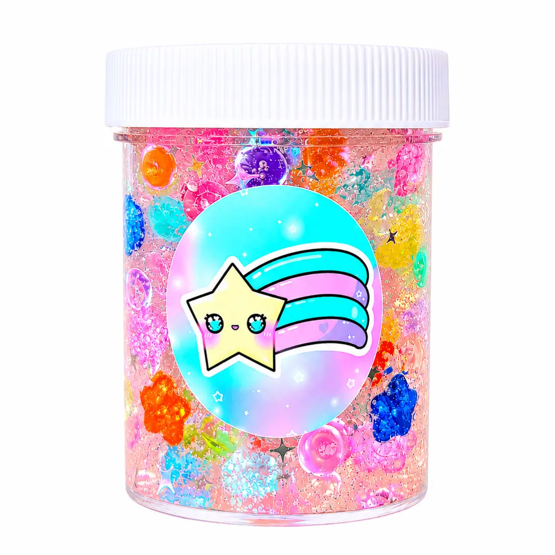 Shooting Stars Fishbowl Slime – Clear Crunchy Unscented Slime with Star Charms