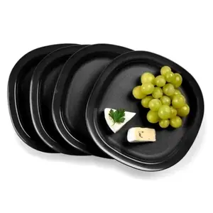 Tupperware Plastic Microwave Reheatable Luncheon Plates - 4 Reusable Plastic Plates, Durable & Lightweight, Safe for Microwave Use, 9.5 x 9.5 Inches, Eco-Friendly, Dishwasher Safe