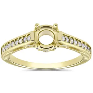 Vintage 1/5ct Semi Mount Engagement Ring Setting Gold