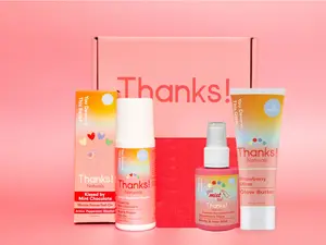 Thanks! Naturals Love You Mean It Bundle Valentine's Day Special Includes Mint Chocolate Muscle Freeze Roll On & Strawberry Glaze Glow Butter