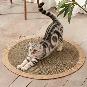 Cat Scratcher Mat Woven Cat Scratch Pad with Handle Round Shaped Cat Sleeping Mat for Indoor Cats Cat cooling mat/scratching board Pre-holiday clearance sale.