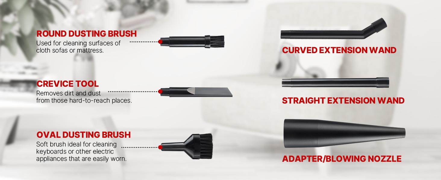 #backtoschool Shop-Vac Micro Cleaning Nozzle Kit, 1-1/4" Detailed-Cleaning Attachments for Compact Wet Dry Shop Vacuum, Storage Bag Included, 6 Packs