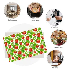 2/4/6/8pcs Strawberry Floral Placemats, Durable and Suitable for Daily Use, Parties, Table Decor, Home Decoration
