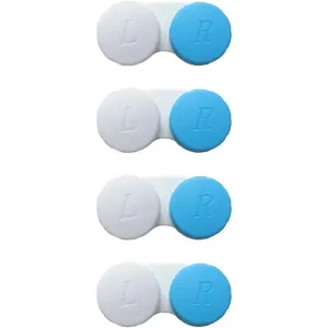 4 Pack Contact lens case Bulk Contact Lens Soak Storage Box Holder Container(Blue)