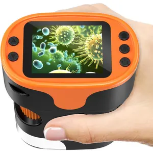 1000X Handheld Microscope for Kids 4K 2.0" Screen Rechargeable Mini Pocket Digital Microscopes w/Slides Kit Portable Edu Gift Age 4-6 8-12 Children Students