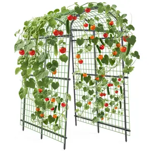 Garvee Trellis Garden, Metal Trellis Arch, Roses, Metal Garden Arch, Adjustable Width (90-115 cm), Weatherproof Garden Arch for Climbing Plants, Vegetables, Fruits, Flowers, 115 x 183 x 230 cm