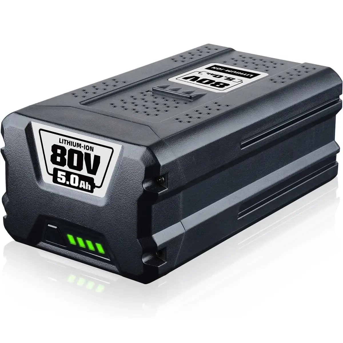 80V 5.0Ah Upgraded Lithium Ion Replacement Battery for Greenworks GBA80200, GBA80250, GBA80500, 4 LED Lights, Compatible with 80Volt Max Series Cordless Power Tools, Power Tool Batteries, Lithium Ion Battery, Upgraded Battery Replacement