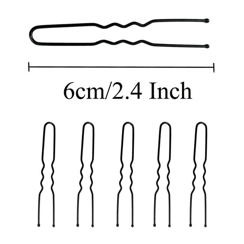 Women's U-Shaped Bun Pins - 1PCS, 2.4in Black Hair Pins for Bun Styling (Hair Extensions & Wigs Accessories)